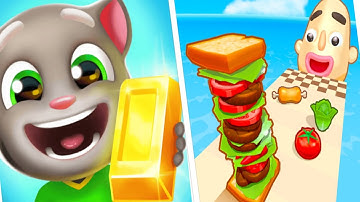 Talking Tom gold run VS Sandwich runner 🥪 All Level gameplay android iOS 😱