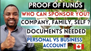 How to Show PROOF of FUNDS For CANADA Visa | Who Can SPONSOR You & Documents Needed For POF