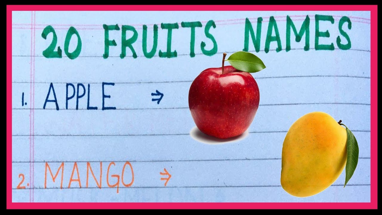 20 Fruits Name in English with picture - YouTube