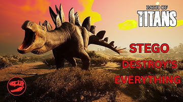 3 Groups feel the wrath of a Solo Stegosaurus - Destroying Everything in its Path - Path of Titans
