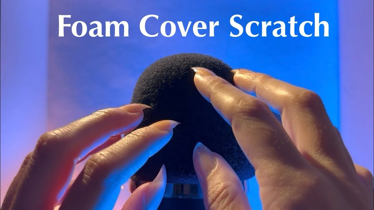 ASMR Relaxing Foam Mic Cover Scratching With Gentle Rain In The ...