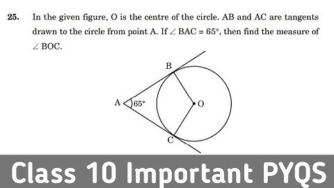 In the given figure O is the center of the circle AB and AC are tangents drawn from to the circle fr
