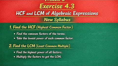 Class 9 Math | Exercise 4.3 | HCF & LCM of Algebraic Expressions (New Syllabus)