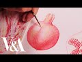 Watercolour painting of a pomegranate by Lucy T Smith | V&A