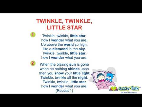 Learn English with song: TWINKLE TWINKLE LITTLE STAR