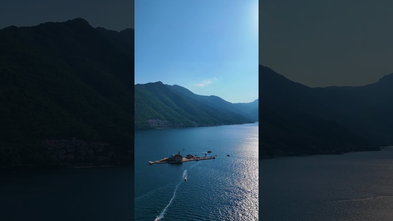 Flying Around the Famous Church on the Water – Perast 4K