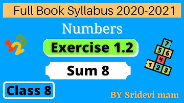 TN class 8 maths chapter 1 Numbers exercise 1.2 sum 8 8th std full book new syllabus 8th maths tamil