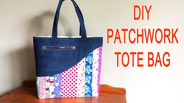 PATCHWORK TOTE BAG TUTORIAL | TOTE BAG SEWING TUTORIAL | DIY TOTE BAG WITH POCKETS | DIY BAG SEWING