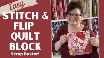Stitch and Flip Quilt Block Tutorial | Quilten met restjes | Foundation Piecing