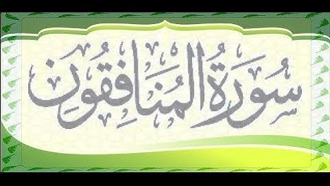 سورة المنافقون ---الشيخ عيسى عمر سناكو