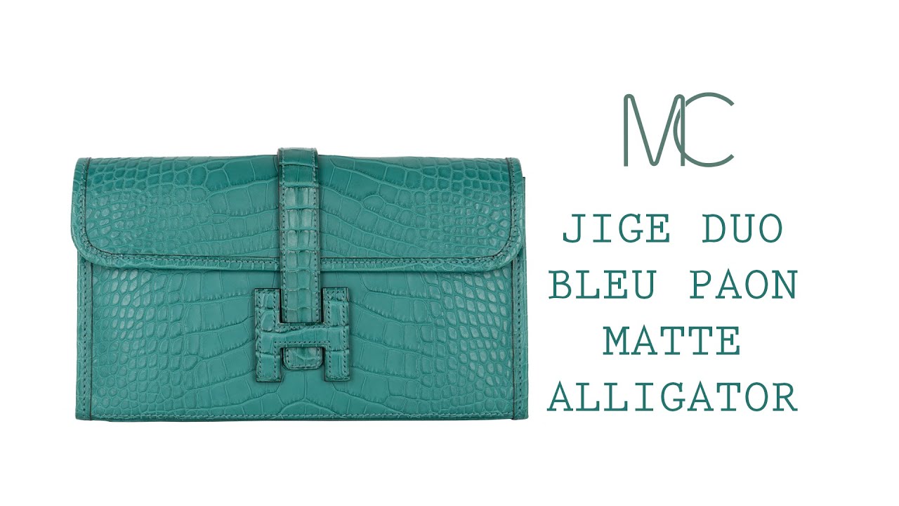 Hermes Cocoan Mini Crocodile Jige Clutch