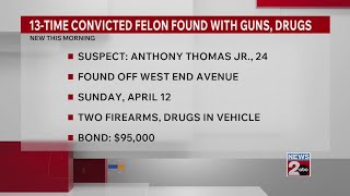 13-time convicted felon found with guns, drugs