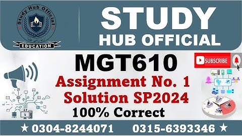 MGT610 Assignment 1 Solution Spring 2024, MGT610 Assignment 1 solution 2024, MGT610 assig 1 solution