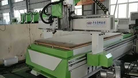 ATC cnc router machine , 4X8ft, 2 vertical spindles and 1 horizontal Spindle for lock hole drilling