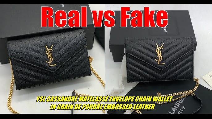 Real vs Fake Saint Laurent Monogram Chain Wallet (WOC) Calfskin
