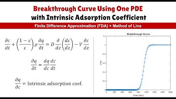 The Simple Breakthrough Curve Adsorption using One PDE with Intrinsic Adsorption Coefficient