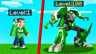 Level 1 vs. Level 100 MEGA ROBOT In Minecraft! screenshot 3