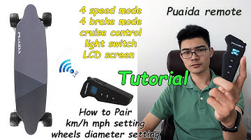 how to pair and use the remote for electric skateboard, wheel speed setting, Km/h to mph setting