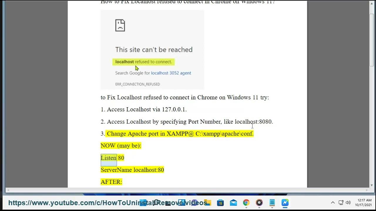 Localhost refused to connect. Localhost refused to connect