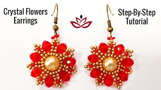 Crystal Flower Earrings - Tutorial How To Make Crystal Earrings?