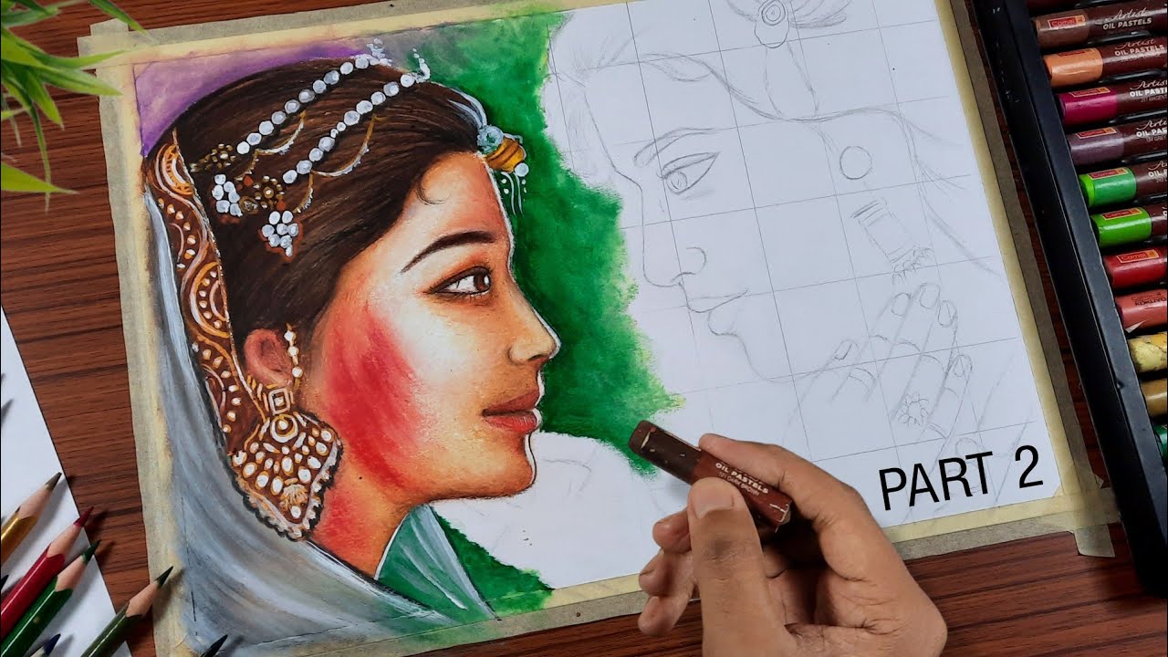 Part 2 || Radha krishna playing holi drawing, Radha krishna ...