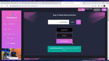 How to purchase a TNS: theta domain name on Thetaboard.io