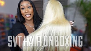 SVT HAIR ON ALIEXPRESS 613 32 INCH 180% DENSITY 13X6 LACE FRONT WIG UNBOXING AND REVIEW BLONDE HAIR