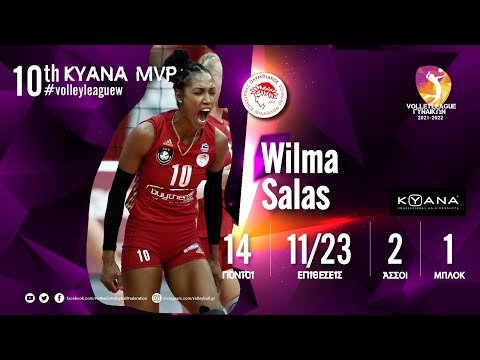 Wilma Salas of Olympiacos KYANA MVP of the 10th round of #VolleyleagueW