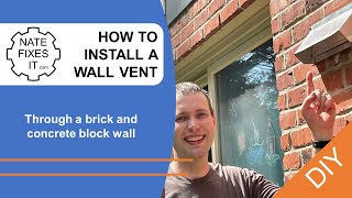 How to install a wall vent for a microwave range hood through brick and concrete block