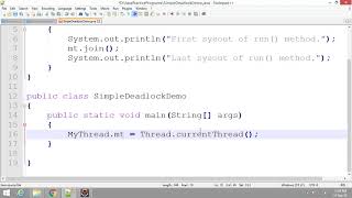 5 mins || Simple Deadlock Program in Java by using Multithreading