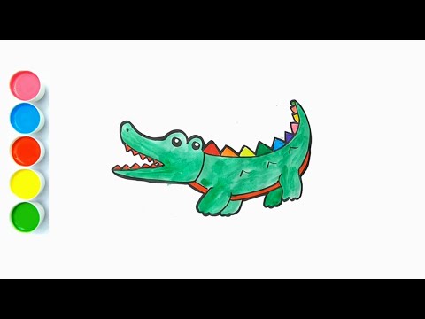 Vẽ con cá sấu | Hướng dẫn cách vẽ CON CÁ SẤU - Tô màu con Cá Sấu - How to draw a Crocodile #ve