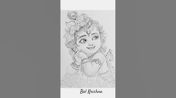 Cute 🥰 Bal Krishna Drawing 🥰❤️‍🩹✍️, Shree Krishna Drawing Outline ✍️#shorts #krishna #drawing #art