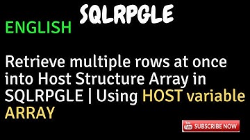 IBM i, AS400 Tutorial, iSeries, System i - Retrieve multiple rows at once | HOST variable ARRAY