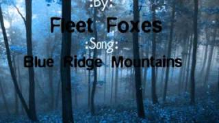 Fleet Foxes-Blue Ridge Mountains Lyrics chords