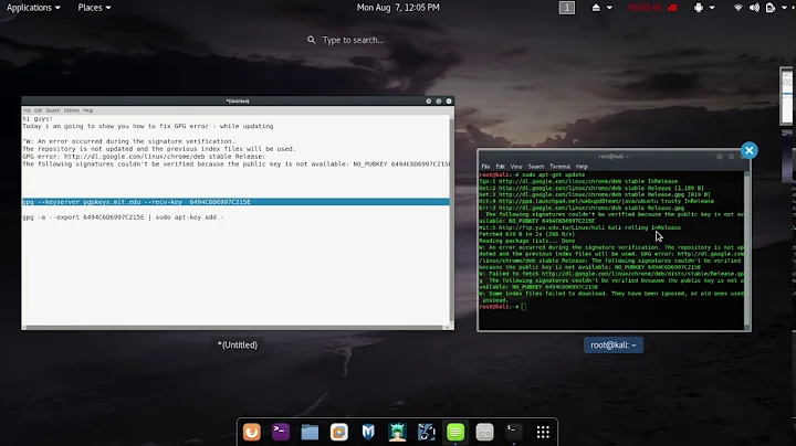 Fix Kali Linux GPG PUBLIC_KEY Not Found Error