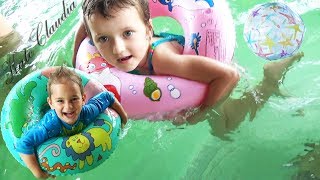 Kids Playtime at the Huge Indoor Pool! Kids Go Swimming! Family Fun playtime in the Pool | KC ✔