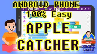 PICTOBLOX - Apple catch game in ANDROID | Pictoblox Tutorial VS SCRATCH Tutorial screenshot 3