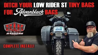 ⚡Upgrading Your Low Rider ST Mounting Color-Matched Advanblack Touring Model Saddlebags! MORE ROOM!⚡