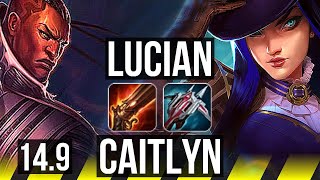 LUCIAN & Milio vs CAITLYN & Senna (ADC) | 9/0/10, 5k comeback, Legendary | KR Master | 14.9