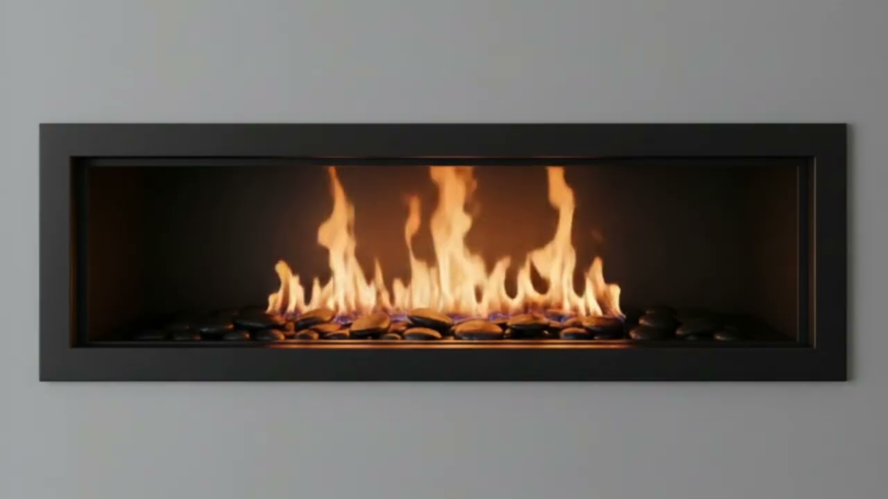 1-Hour Cozy Minimalist Fireplace – Relaxing Ambient Fire Sounds & Visuals