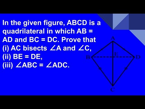 In the given figure, ABCD is a quadrilateral in which AB = AD and BC ...