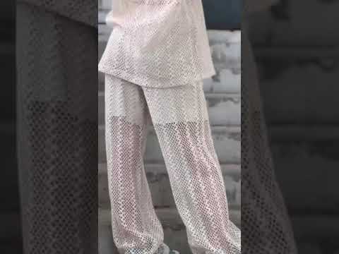 Брючний костюм для дівчат із турецької в'язаної тканини (ажур), розміри на рости 134 - 160, відео 1