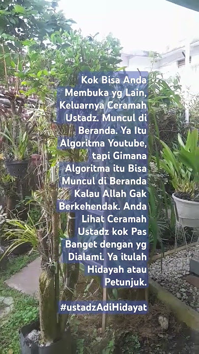 The YouTube algorithm appears on the homepage because Allah wills it. That is Guidance. #ustadzad...