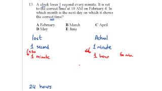 BCA Practice Problems 1 Question 13 A clock loses 1 second