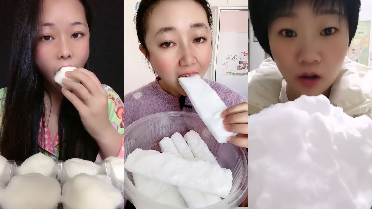 【ASMR】WHITE FOAM ICE EATING ASMR ❄️ MILKY FROZEN BUBBLES FOAM ICE CRUNCHY SOUNDS 氷を食べる | Buz yemek