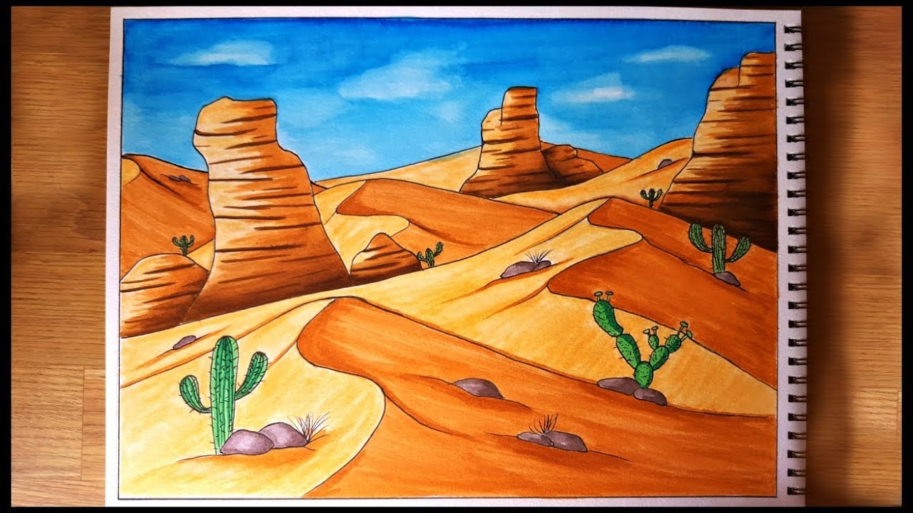 How To Draw Desert Landscape - Nerveaside16