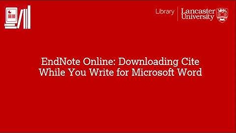 EndNote Online: Downloading Cite While You Write for Microsoft Word