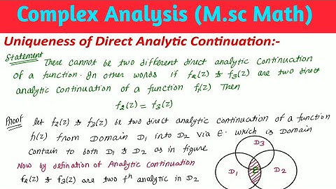 L-36 Uniqueness of Direct Analytic Continuation| Complex Analysis MSc Math