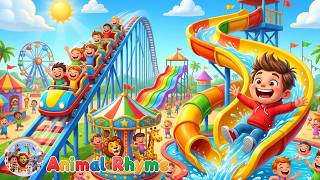 Up and Down Rides and Slides | Fun Playground Song | Kids Opposites Learning Rhyme