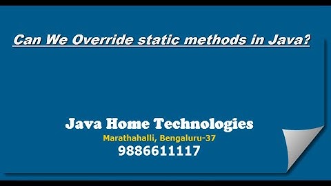 can we override static methods in java
